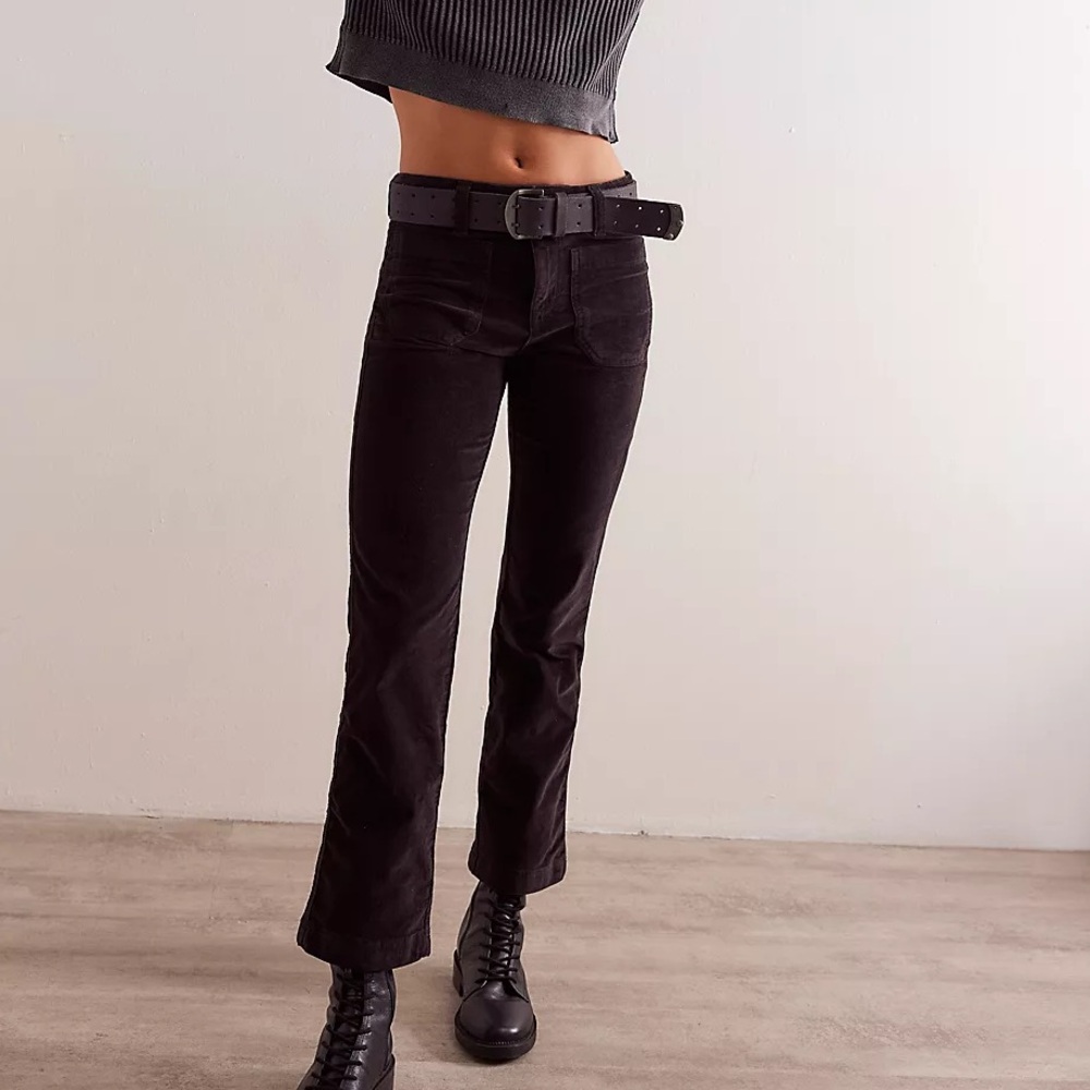 NWOT Free People High Time Velvet Kick Flare Pants